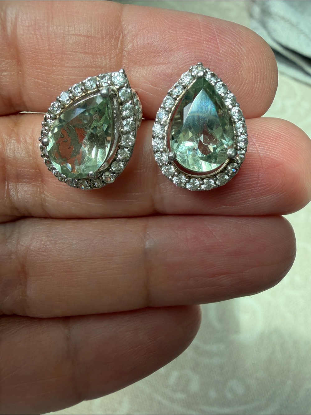 CHUCK CLEMENCY STS STERLING SILVER PRASIOLITE earrings